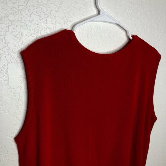 Vintage red white blue American flag heart sleeveless sweater vest 4th of July - Picture 8 of 10